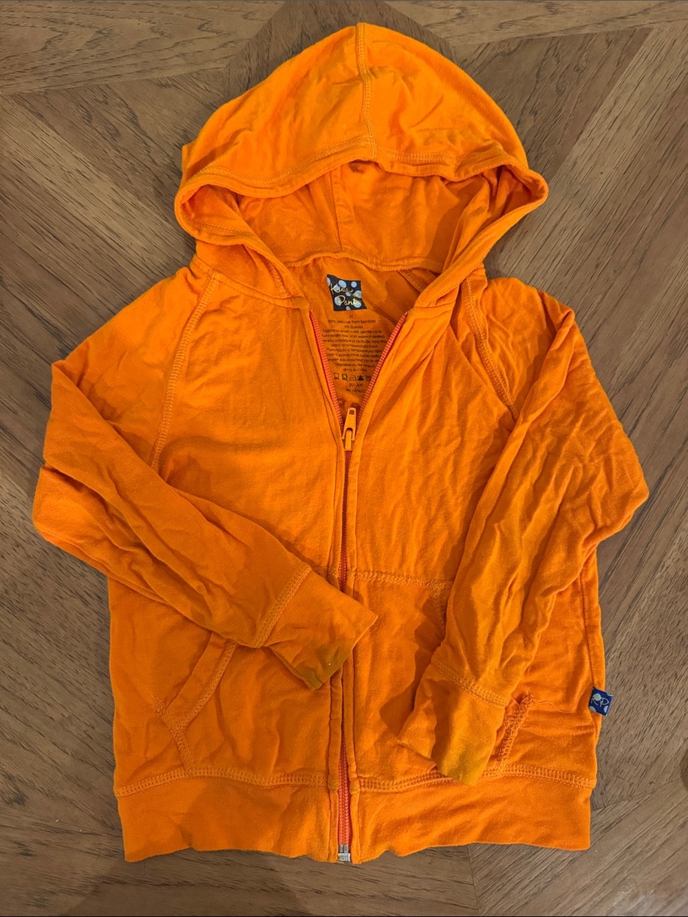 Kickee Pants Kids Orange Hooded Zip-Up size 3T